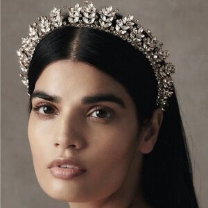 New Twigs & Honey BHLDN Carlotta Glory Glass Crystals 3D Bridal Tiara Head Band
